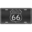 Route 66 Shield Black Metal Novelty License Plate 12" x 6" (LP)