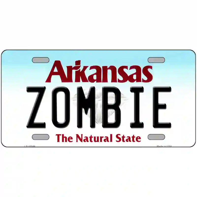 Zombie Arkansas Metal Novelty License Plate 12" x 6" (LP)