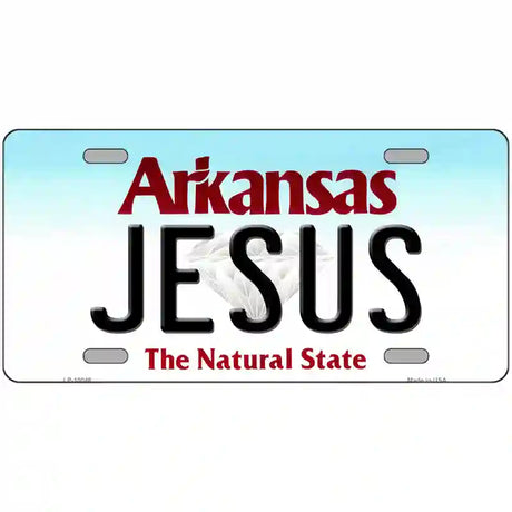 Jesus Arkansas Metal Novelty License Plate 12" x 6" (LP)