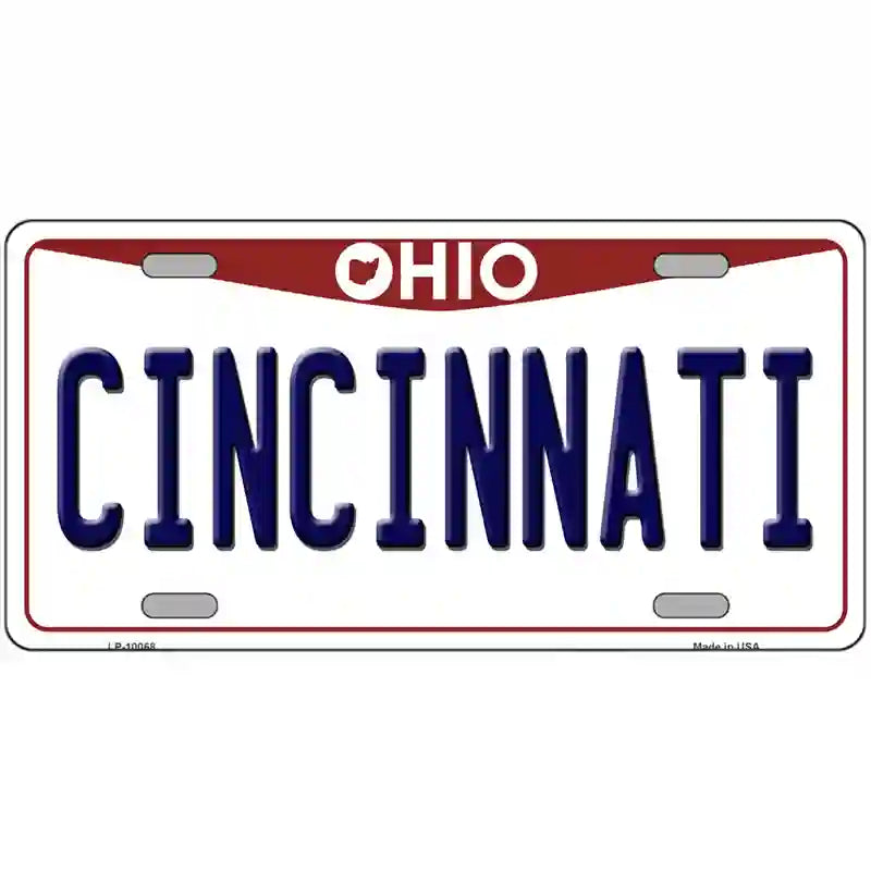 Cincinnati Ohio Metal Novelty License Plate