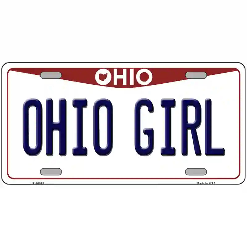 Ohio Girl Ohio Metal Novelty License Plate 12" x 6" (LP)