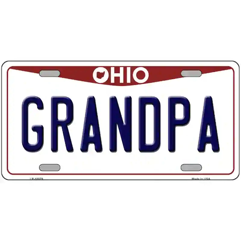 Grandpa Ohio Metal Novelty License Plate 12" x 6" (LP)