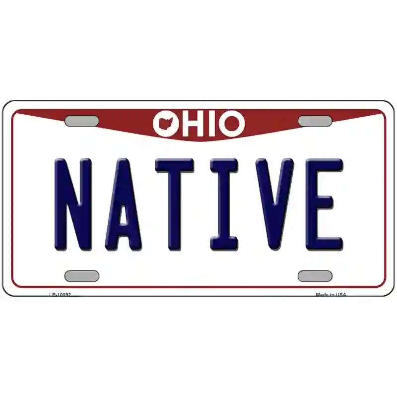 Native Ohio Metal Novelty License Plate 12" x 6" (LP)