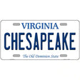 Chesapeake Virginia Metal Novelty License Plate 12" x 6" (LP)