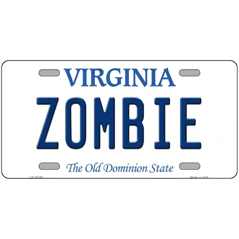 Zombie Virginia Metal Novelty License Plate 12" x 6" (LP)