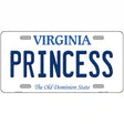 Princess Virginia Metal Novelty License Plate 12" x 6" (LP)