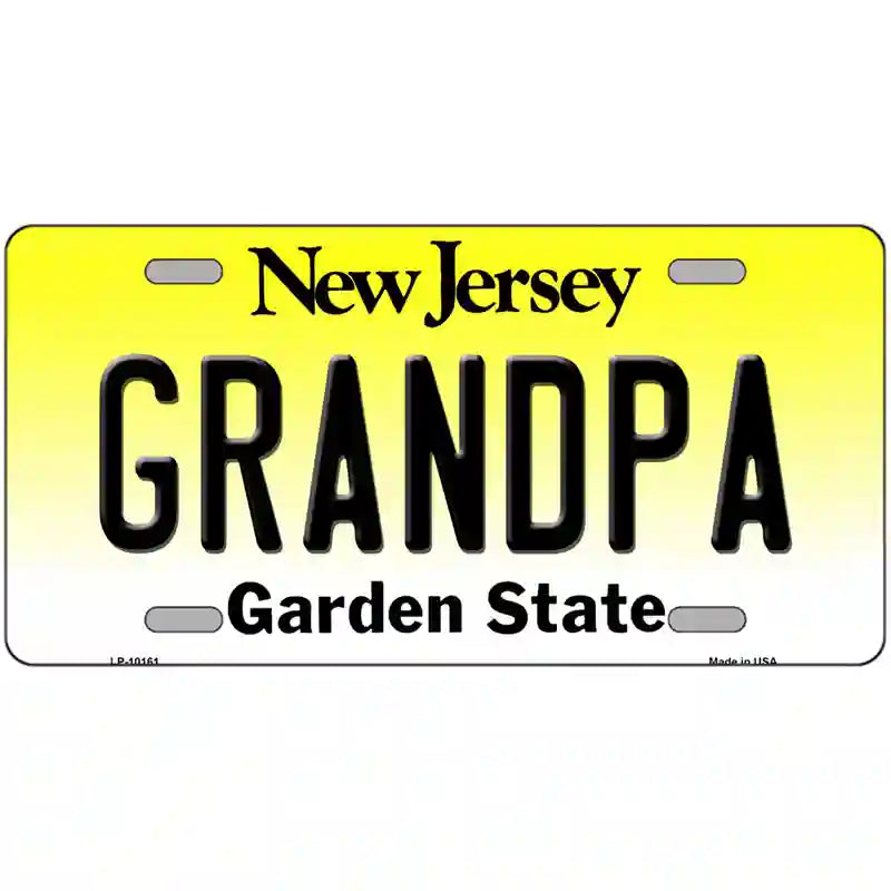 Grandpa New Jersey Metal Novelty License Plate 12" x 6" (LP)