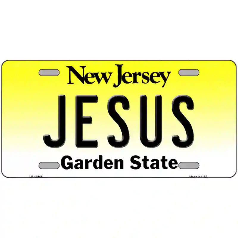 Jesus New Jersey Metal Novelty License Plate 12" x 6" (LP)