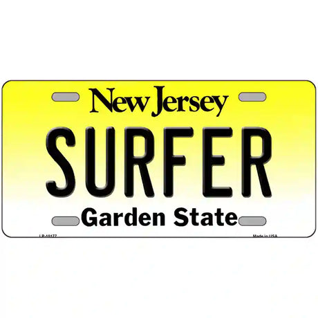 Surfer New Jersey Metal Novelty License Plate 12" x 6" (LP)