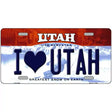 I Love Utah Metal Novelty License Plate 12" x 6" (LP)