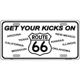 Get Your Kicks On 66 Novelty Metal License Plate 12" x 6" (LP)