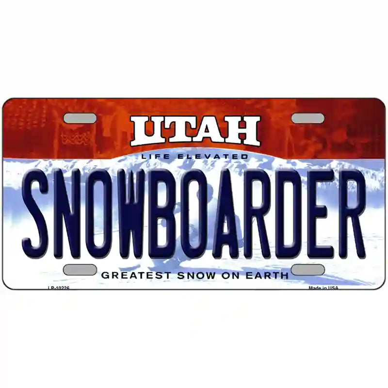 Snowboarder Utah Metal Novelty License Plate 12" x 6" (LP)