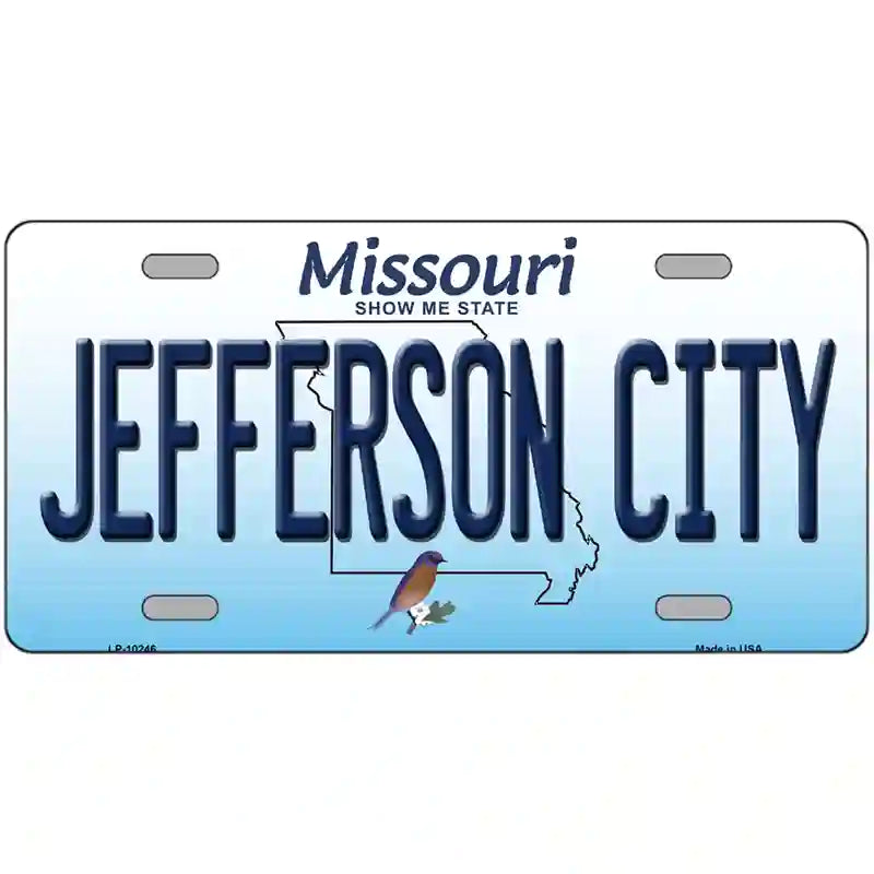 Jefferson City Missouri Metal Novelty License Plate 12" x 6" (LP)