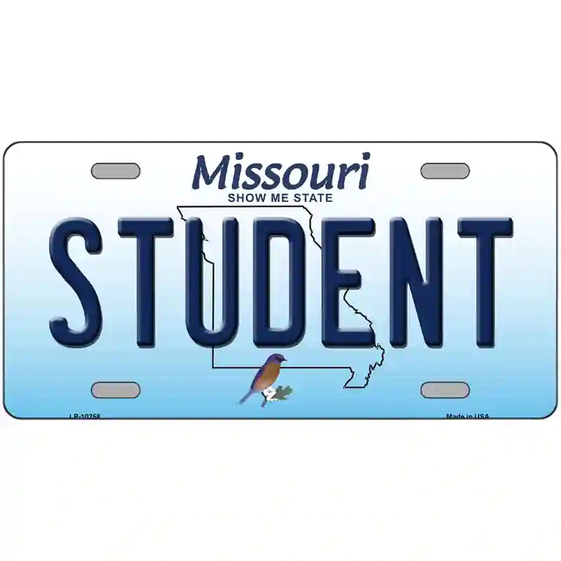 Student Missouri Metal Novelty License Plate 12" x 6" (LP)