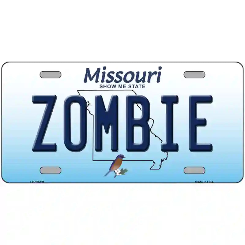 Zombie Missouri Metal Novelty License Plate 12" x 6" (LP)