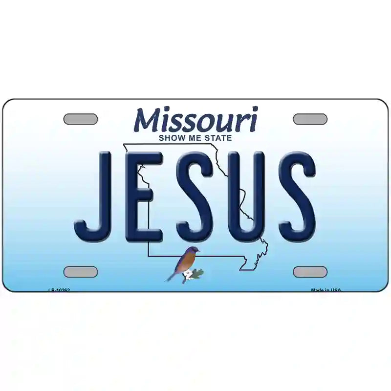 Jesus Missouri Metal Novelty License Plate 12" x 6" (LP)