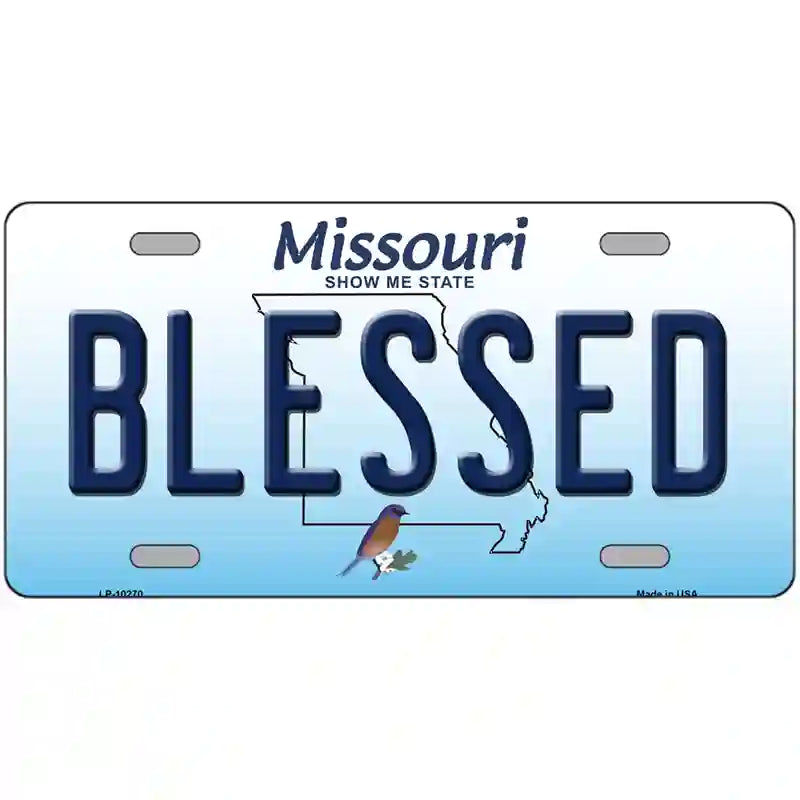 Blessed Missouri Metal Novelty License Plate 12" x 6" (LP)