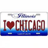 I Love Chicago Illinois Metal Novelty License Plate 12" x 6" (LP)