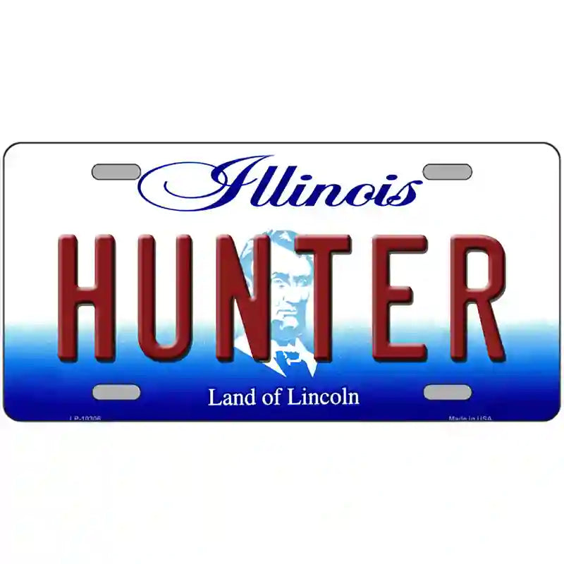 Hunter Illinois Metal Novelty License Plate 12" x 6" (LP)