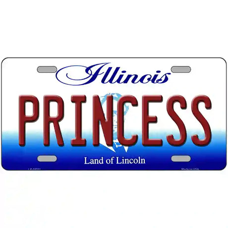 Princess Illinois Metal Novelty License Plate 12" x 6" (LP)