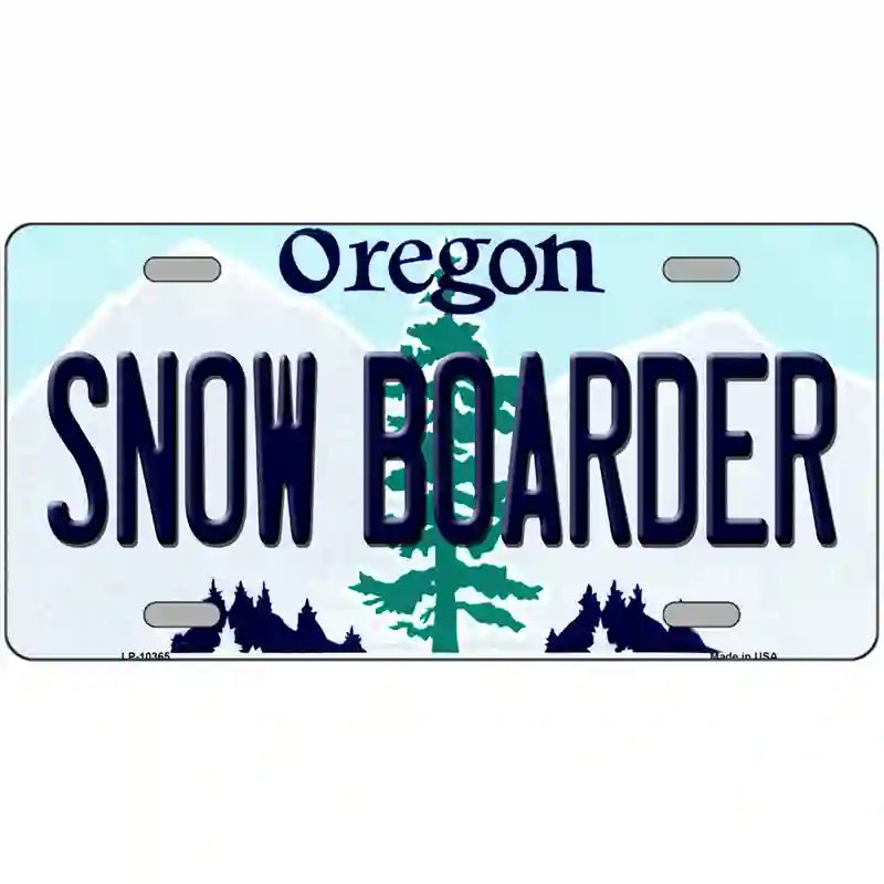 Snow Boarder Oregon Metal Novelty License Plate 12" x 6" (LP)