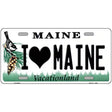 I Love Maine Metal Novelty License Plate 12" x 6" (LP)