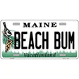 Beach Bum Maine Metal Novelty License Plate 12" x 6" (LP)