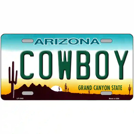 Cowboy Arizona Novelty Metal License Plate 12" x 6" (LP)