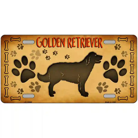 Golden Retriever Novelty Metal License Plate 12" x 6" (LP)