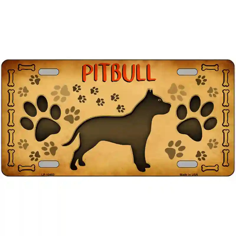 Pitbull Novelty Metal License Plate 12" x 6" (LP)