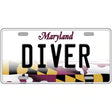 Diver Maryland Metal Novelty License Plate 12" x 6" (LP)