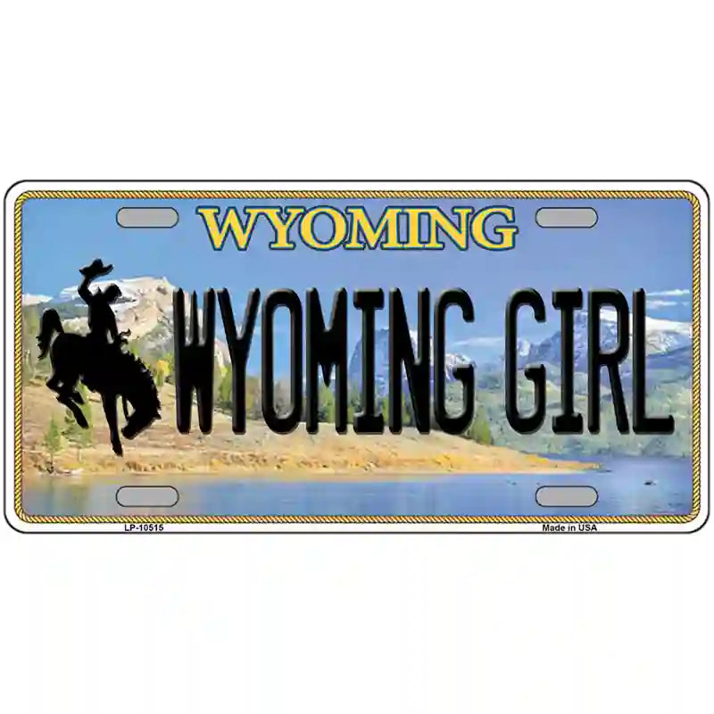 Wyoming Girl Metal Novelty License Plate 12" x 6" (LP)