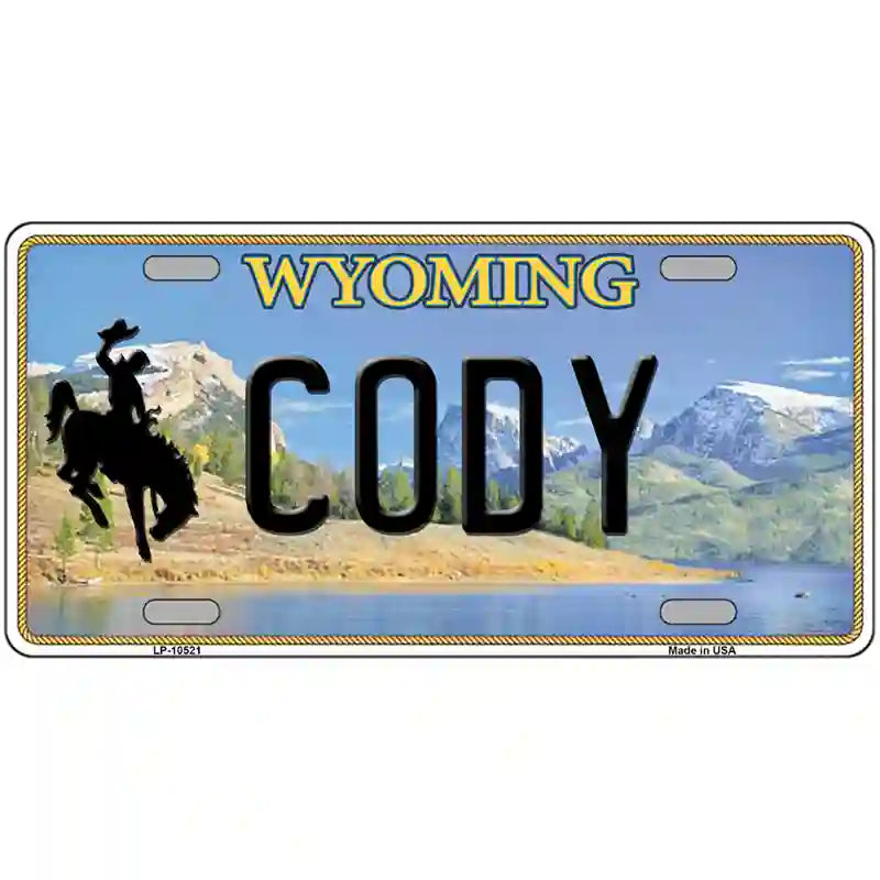 Cody Wyoming Metal Novelty License Plate 12" x 6" (LP)