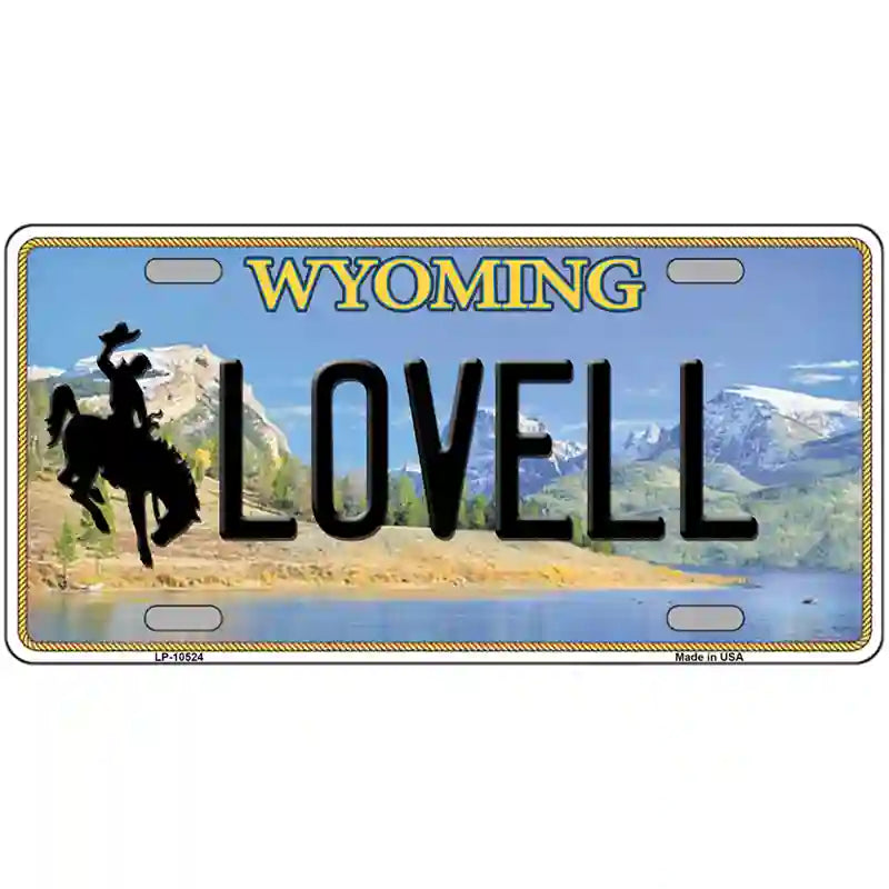 Lovell Wyoming Metal Novelty License Plate 12" x 6" (LP)