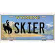 Skier Wyoming Metal Novelty License Plate 12" x 6" (LP)