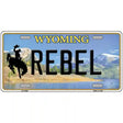 Rebel Wyoming Metal Novelty License Plate 12" x 6" (LP)