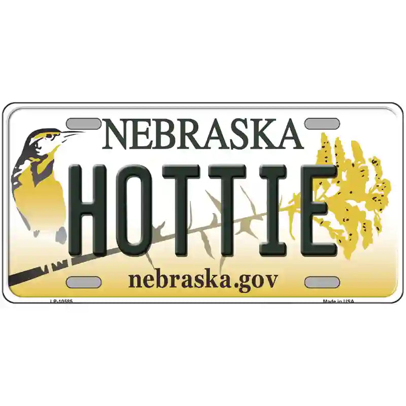 Hottie Nebraska Metal Novelty License Plate 12" x 6" (LP)