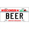 Beer Wisconsin Metal Novelty License Plate 12" x 6" (LP)