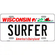 Surfer Wisconsin Metal Novelty License Plate 12" x 6" (LP)