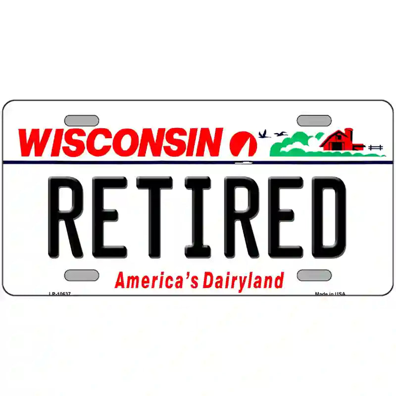 Retired Wisconsin Metal Novelty License Plate 12" x 6" (LP)