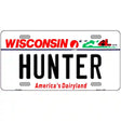 Hunter Wisconsin Metal Novelty License Plate 12" x 6" (LP)