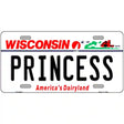 Princess Wisconsin Metal Novelty License Plate 12" x 6" (LP)