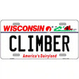 Climber Wisconsin Metal Novelty License Plate 12" x 6" (LP)