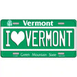 I Love Vermont Metal Novelty License Plate 12" x 6" (LP)