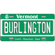 Burlington Vermont Metal Novelty License Plate 12" x 6" (LP)