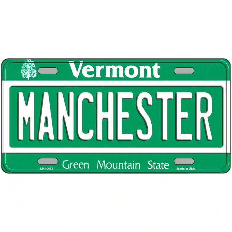 Manchester Vermont Metal Novelty License Plate 12" x 6" (LP)