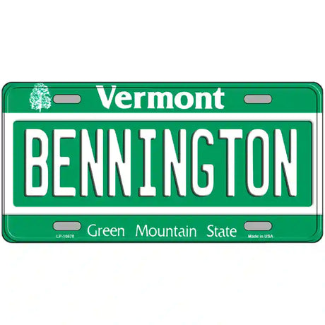 Bennington Vermont Metal Novelty License Plate 12" x 6" (LP)