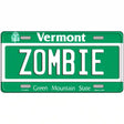 Zombie Vermont Metal Novelty License Plate 12" x 6" (LP)