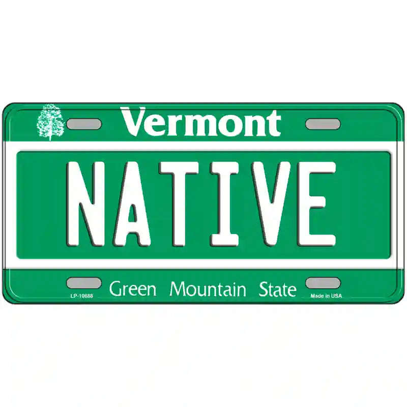 Native Vermont Metal Novelty License Plate 12" x 6" (LP)