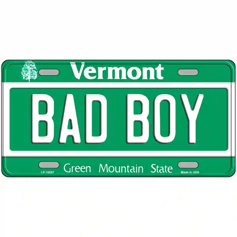 Bad Boy Vermont Metal Novelty License Plate 12" x 6" (LP)